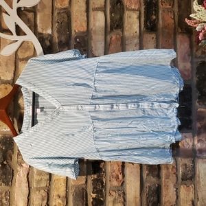 Isabel Maternity Blue and White Striped Blouse